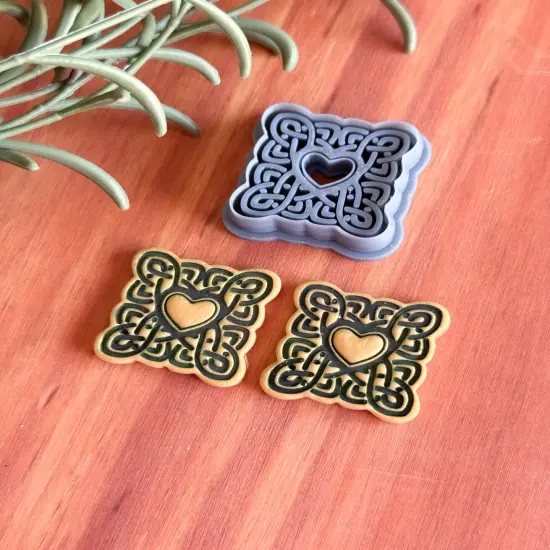 CELTIC SQUARED HEART | IRISH ST PATRICKS DAY | CLAY CUTTER {3}