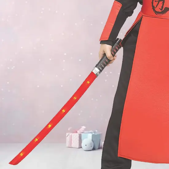 Kids Red & Black Ninja Guard Costume, Halloween Roleplay Outfit {5}