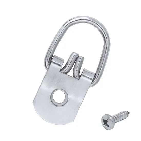 Framer Supply Heavy Duty 1 Hole Steel D-Ring Picture Hangers & #6 1/2" Pan Head Philips Screws, 200 Pack {1}