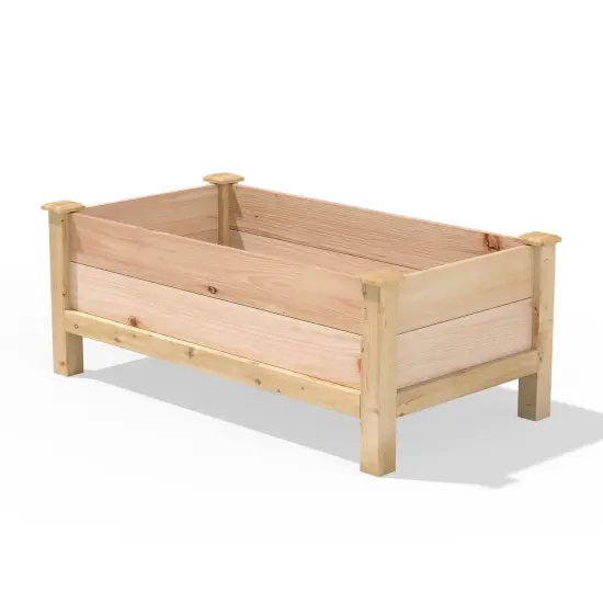 Outdoor Cedar Raised Garden Bed 24-Inch x 48-Inch for Vegetables {2}