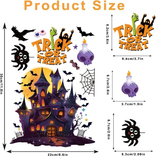 9 Sheets Halloween Window Clings Decals {5}