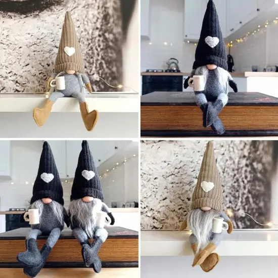 2Pcs Coffee Gnomes Plush Doll Coffee Bar Decoration - Coffee {5}