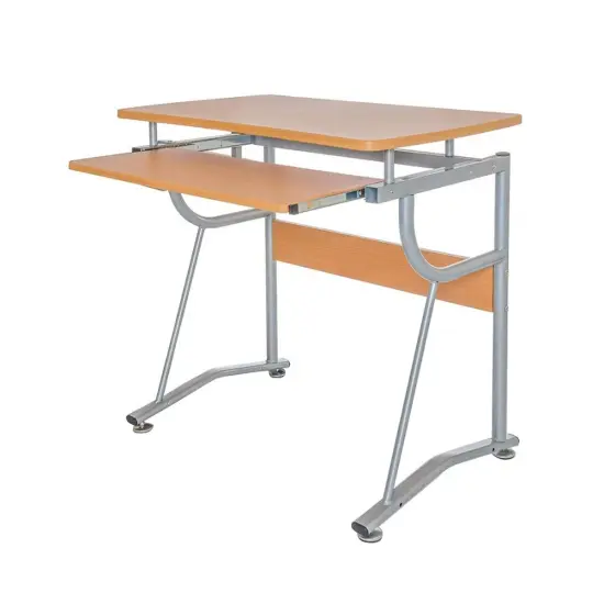 Light Cherry Compact Contemporary Computer Desk with Slide-Out Keyboard {1}