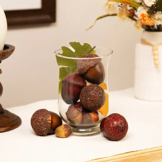 Northlight Fall Harvest Artificial Acorns and Maple Leaves Decoration Set - 11 Piece Brown {1}