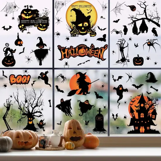 9 Sheets of Pumpkin Head Halloween Decals {1}