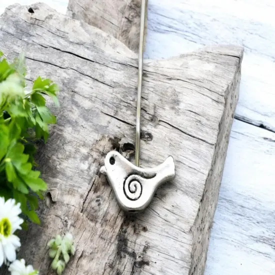 *50* 9x15mm Antique Silver Bird Beads {3}