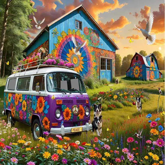 Sunsout Hippie House 500 pc Jigsaw Puzzle 71914 {1}