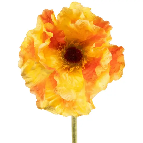 Northlight 34" Orange Poppy Long Stem Flower Artificial Spring Floral Pick {5}