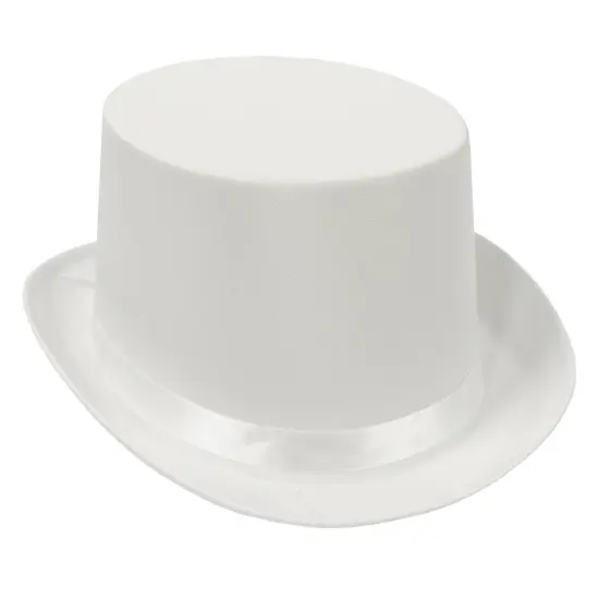 6 Pack Bulk Satin Sleek Top Hat - white {1}