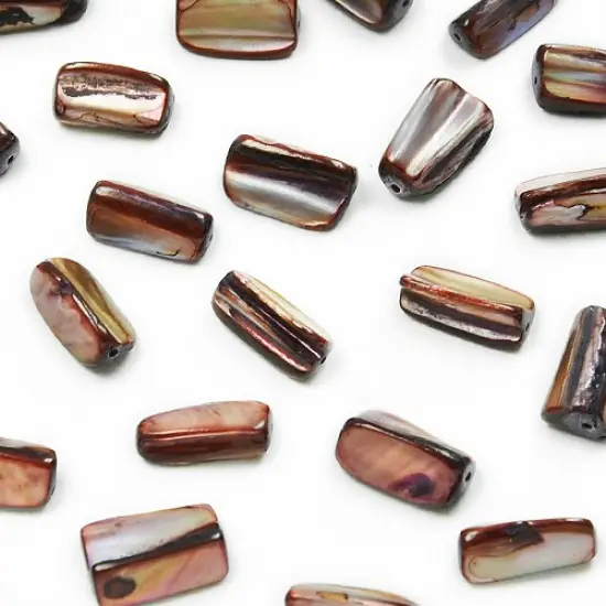 6 Packs of Tube Tinted Shell Beads - Mauve - 2 x 8" Strand {1}