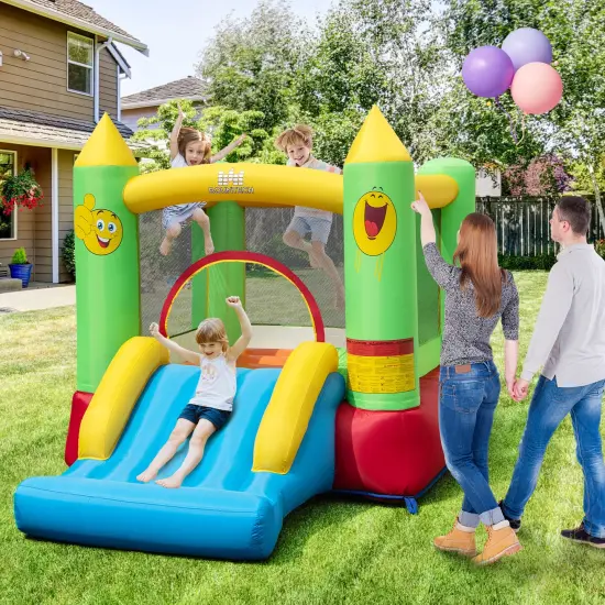 Inflatable Bounce House Kids Blow-up Bouncer with Slide with 480W Blower {2}