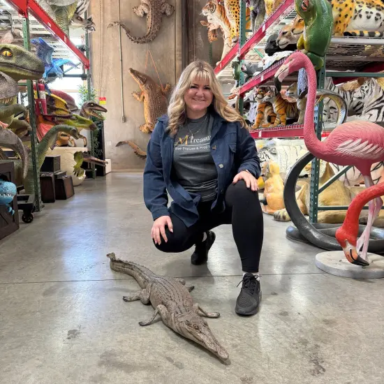 Resting Crocodile Life Size Statue {3}