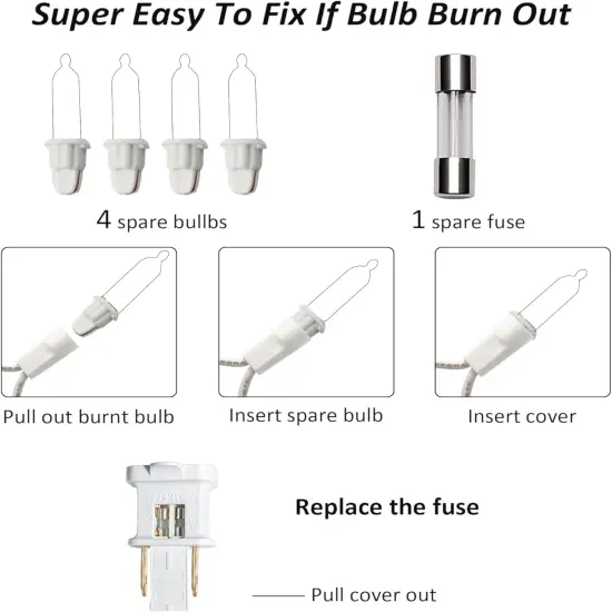 Christmas String Lights, 20FT 100 Count Incandescent White Wire Christmas Mini Lights, Waterproof Xmas String Lights for Outdoor Indoor Home Party Yard Decorations, Red {3}