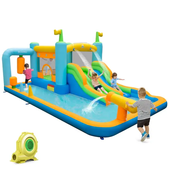 Inflatable Water Slide for Kids Aged 3-10 Years with 735W Blower {5}