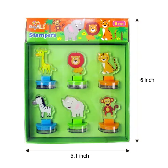 Safari Jungle Animals Acrylic Self-Inking Stampers, 6 Pcs {3}