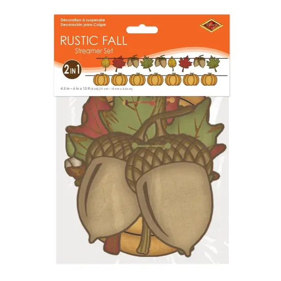 12 Pack Bulk Thanksgiving Rustic Fall Streamer Set {2}