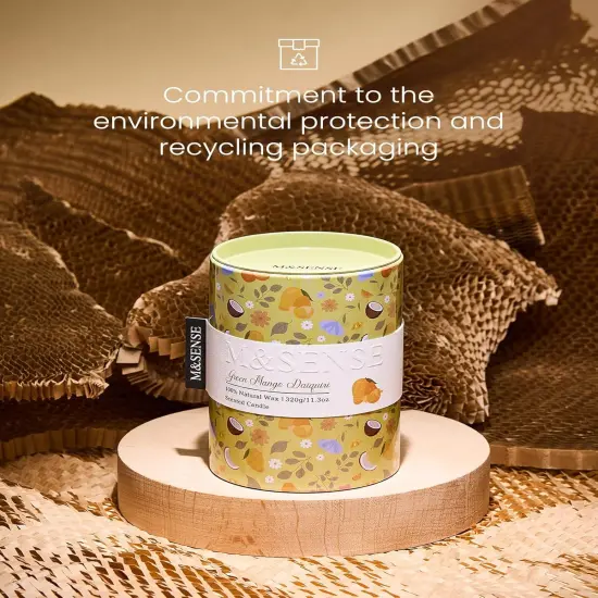 Green Mango Daiquiri Scented Soy Candle, Spring Floral Aromatherapy Gift for Stress Relief, 60-Hour Burn Time Long-Lasting Fragrance, 11.3oz Relaxing Jar Candle for Mom {5}