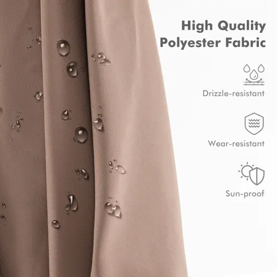 Aluminum 9.5 Feet Cantilever Patio Umbrella with 360&deg; Rotation and Double Top Coffee {6}