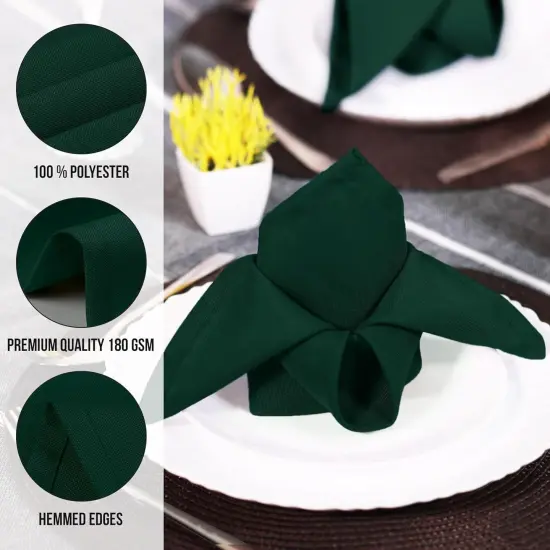 Hunter Green Cloth Napkins (12 Pack, 20x20 Inches), Ideal Dinner Napkins for Party, Wedding and Lunch/Dinner {4}