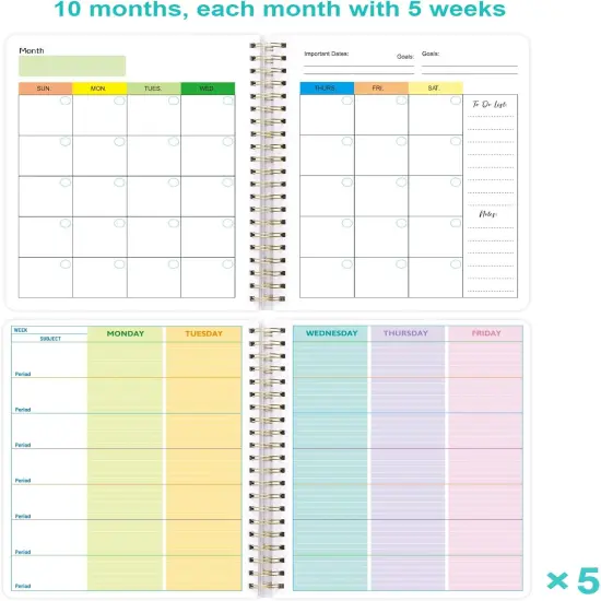 Teacher Planner Undated - 8.5 X 11 inch with 5 Sheets Stickers {2}