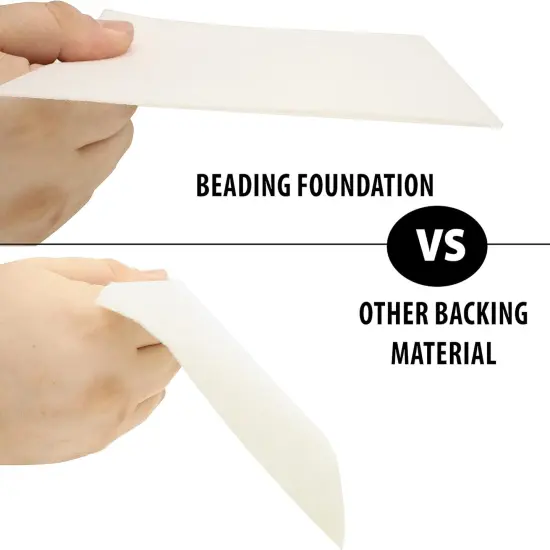 The Beadsmith Beading Foundation &ndash; 4.25 x 5.5 inches &ndash; White Fabric &ndash; 1 Sheet &ndash; Made in The USA &ndash; Stiff & Durable Material Used for Bead & Stitch Embroidery, cabochon Beading and Sewing {4}