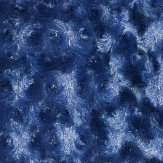 1 Yard Navy Rose Swirl Embossed Minky Fabric 58/60" Width {1}