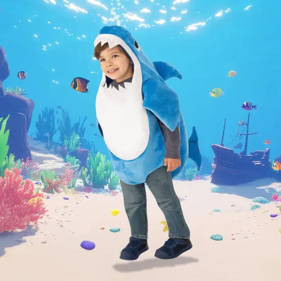 Rubies Blue and White Toddler Singing Daddy Shark Halloween Costume - 2T-4T {1}