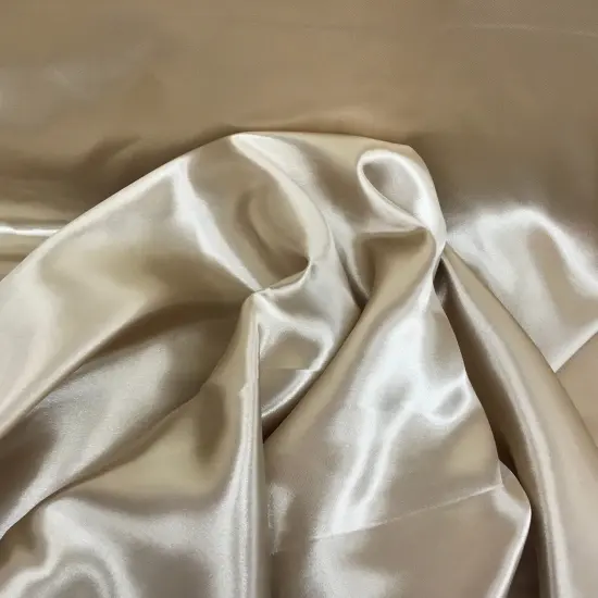 1 Yard Taupe Elegant Satin Fabric Polyester Lightweight Drapable 58&Prime;-60&Prime; Wide {2}