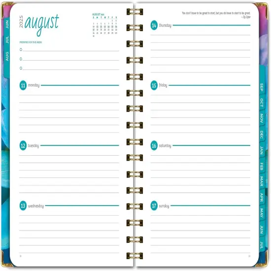 Hardcover Academic Year 2025-2026 Planner - 5.5"x8" - (Rainbow Petals) {4}