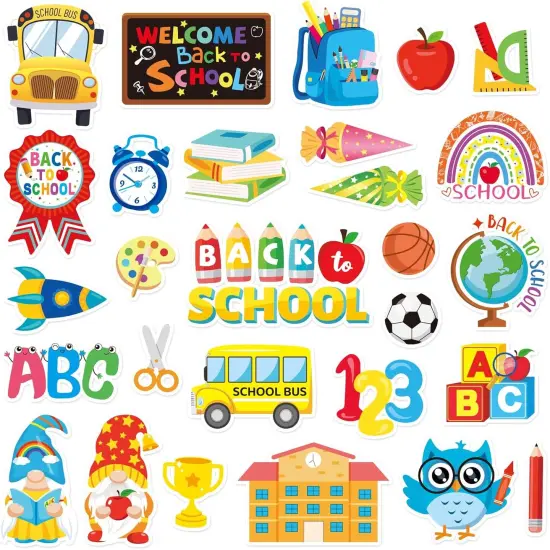 50 PCS Back to School Window Thick Gel Clings Stickers {1}