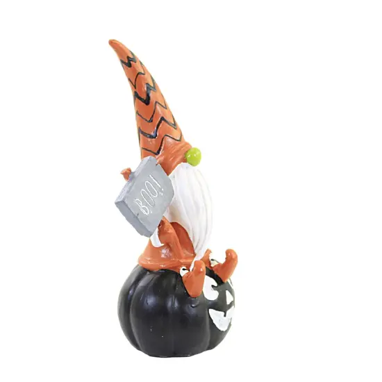 C & F 6.75 In Boo Gnome Figurine Halloween Figurine , Lightweight Halloween Decor Black Pumpkin {3}