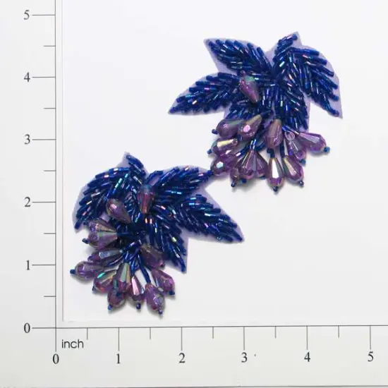 Celebration Beaded Applique Pack of 2 Purple {1}
