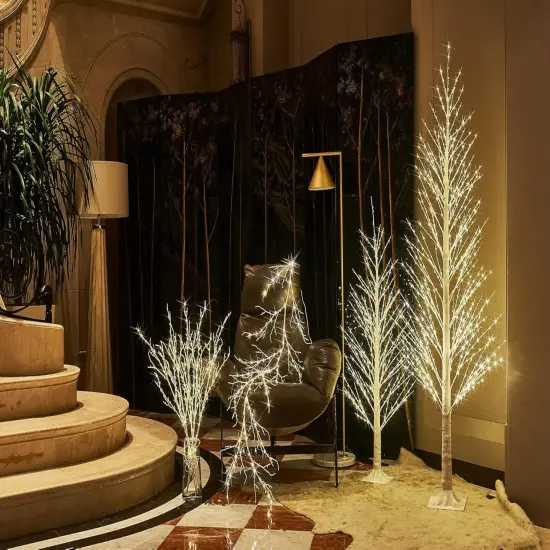 Birch Garland with Lights {4}