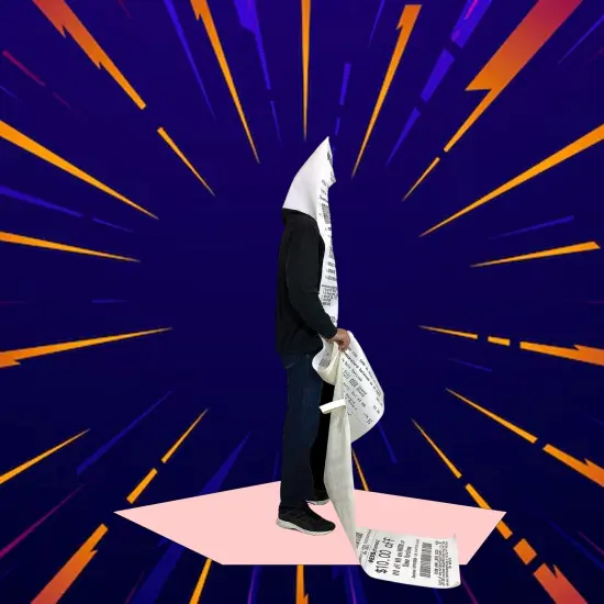 Funny Extra Long Pharmacy Receipt Adult Costume Tunic Halloween Outfit {5}