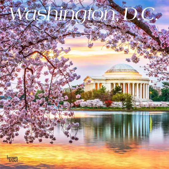 Washington D.C. | 2026 12 x 24 Inch (Hanging) Monthly Square Wall Calendar | Plastic-Free {1}