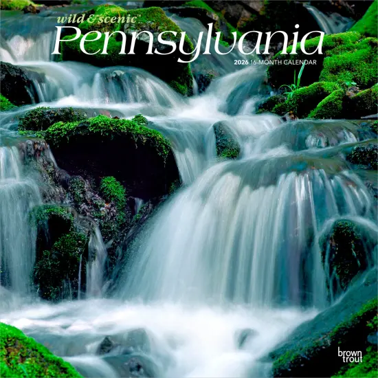 Pennsylvania Wild & Scenic | 2026 12 x 24 Inch (Hanging) Monthly Square Wall Calendar | Plastic-Free {1}
