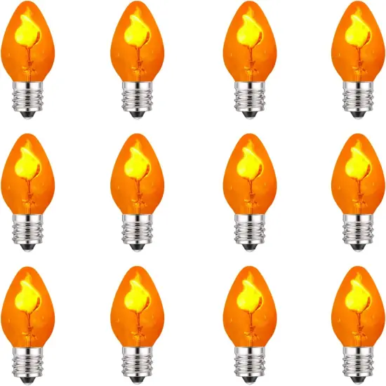 Halloween Flickering Flame Light Bulbs - Orange {1}