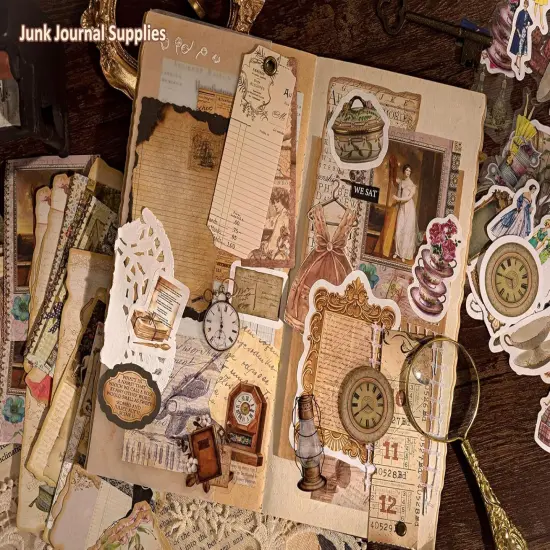 200 Pcs Vintage Cottagecore Scrapbook Stickers {3}