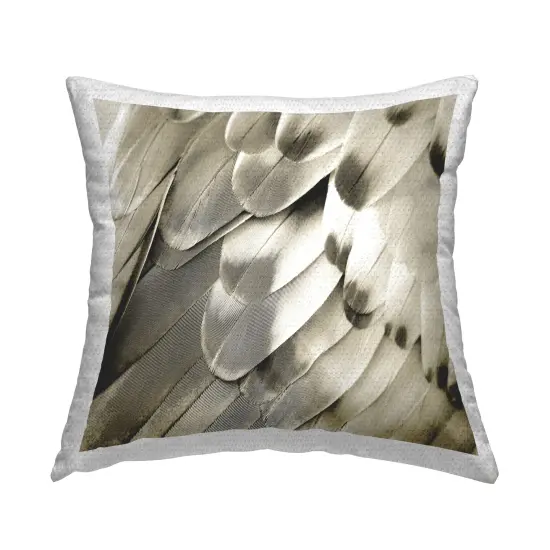 Sleek Feathers Close Up Outdoor Printed Pillow Design by Julia Bosco, 18 x 7 x 18 {1}