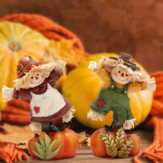 Thanksgiving Pumpkin Scarecrow Figurines {4}