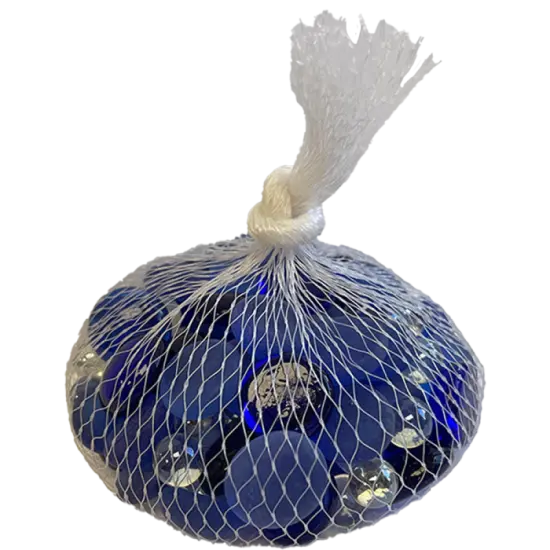 Cobalt/Frosted Glass Nuggets - 12oz Bag - Flat Glass Gems/Beads - Decorative Glass Stones - Great for Mosaics and Other Glass Projects {1}