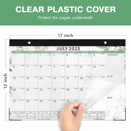 2025-2026 Magnetic Desk Calendar Planner - 17" X 12" - Plant {3}