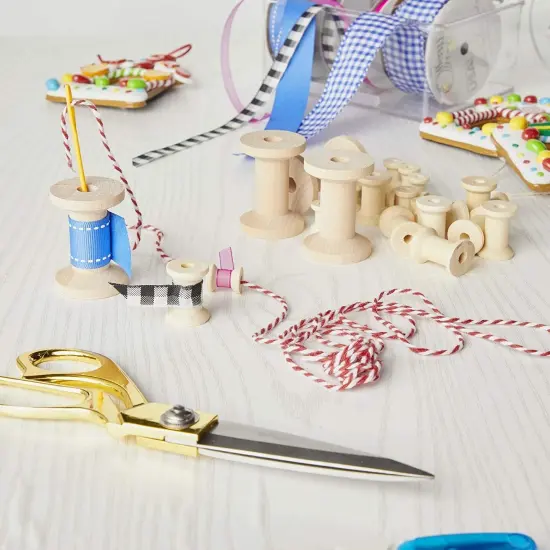 140 Pieces Unfinished Wooden Spools for Crafts, Sewing, Thread, Twine, Ribbon (3 Assorted Sizes) {2}