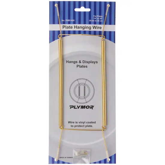 Plymor Shiny Gold Finish Wall Mountable Plate Hanger, 11" H x 3.5" W x 0.5" D (For Plates 14" - 20") {1}