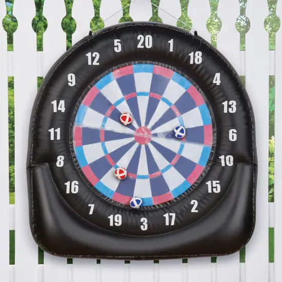 Collections Etc Jumbo Inflatable Outdoor Dartboard with 4 Fabric Balls {1}