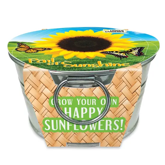 Collections Etc Grow Your Own Sunflower Plant Kit with Metal Pot {1}