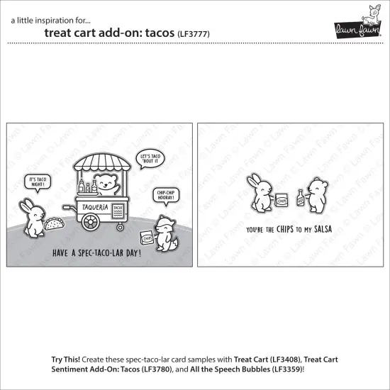 Lawn Fawn Clear Stamps 3"X4"-Treat Cart Add-On: Tacos {4}