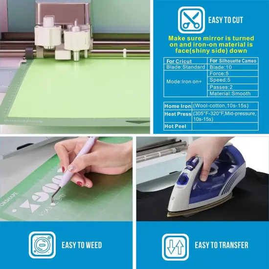 12" x 10ft Heat Transfer Vinyl HTV Rolls Black,HTV Vinyl for T-Shirt, Iron on Viny {5}