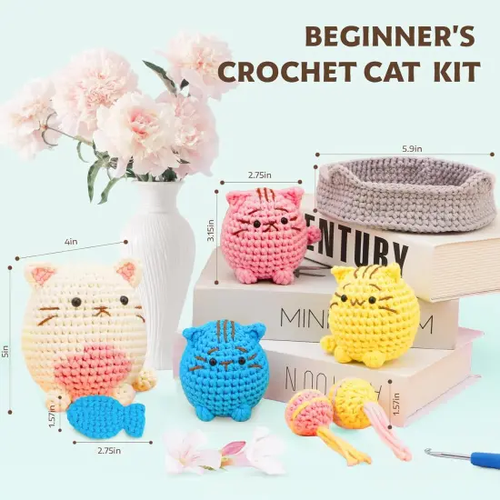 4 pack Crochet Animal Kits with Stitch-by-Stitch Video Tutorial {2}