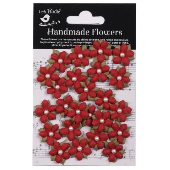 Little Birdie Elira Paper Flowers 24/Pkg-Cardinal Red {1}